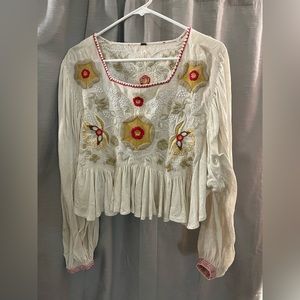 Free people floral embroidered top